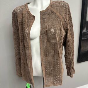 Dana Buchman leather blazer